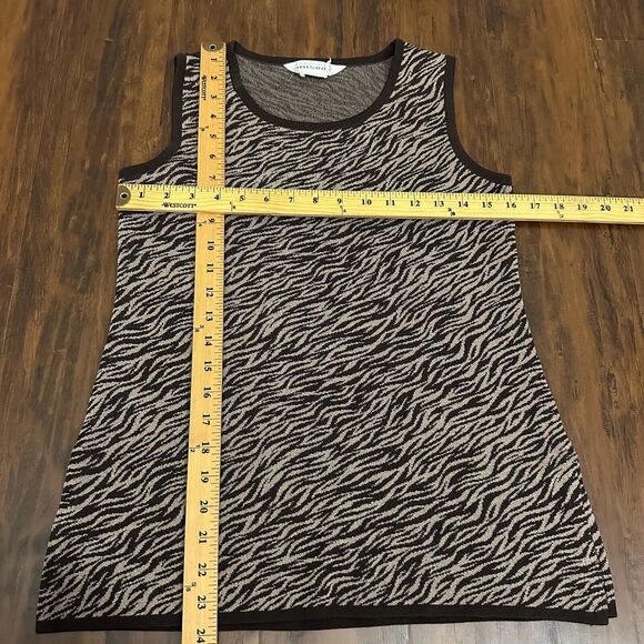 Exclusively MISOOK Brown Animal Print Sweater Tank Top Round Neck - Picture 7 of 7